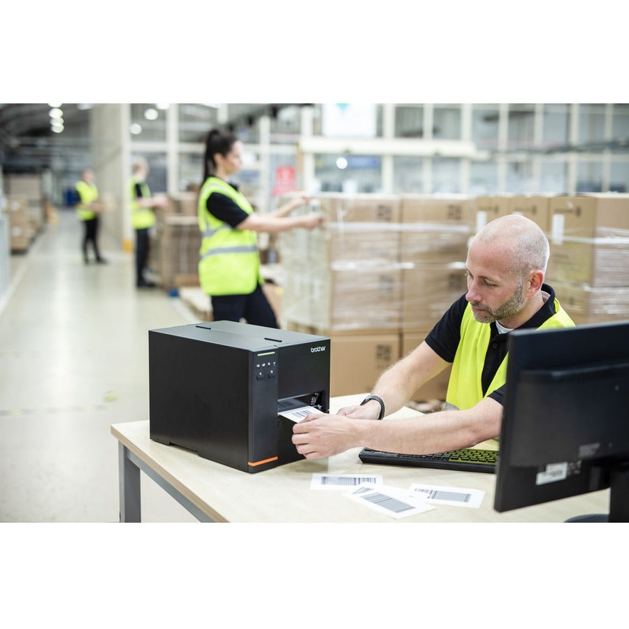 Brother TJ-4020TN Industrial Direct Thermal/Thermal Transfer Printer - Monochrome - Label Print - Fast Ethernet - USB - USB Host - Serial
