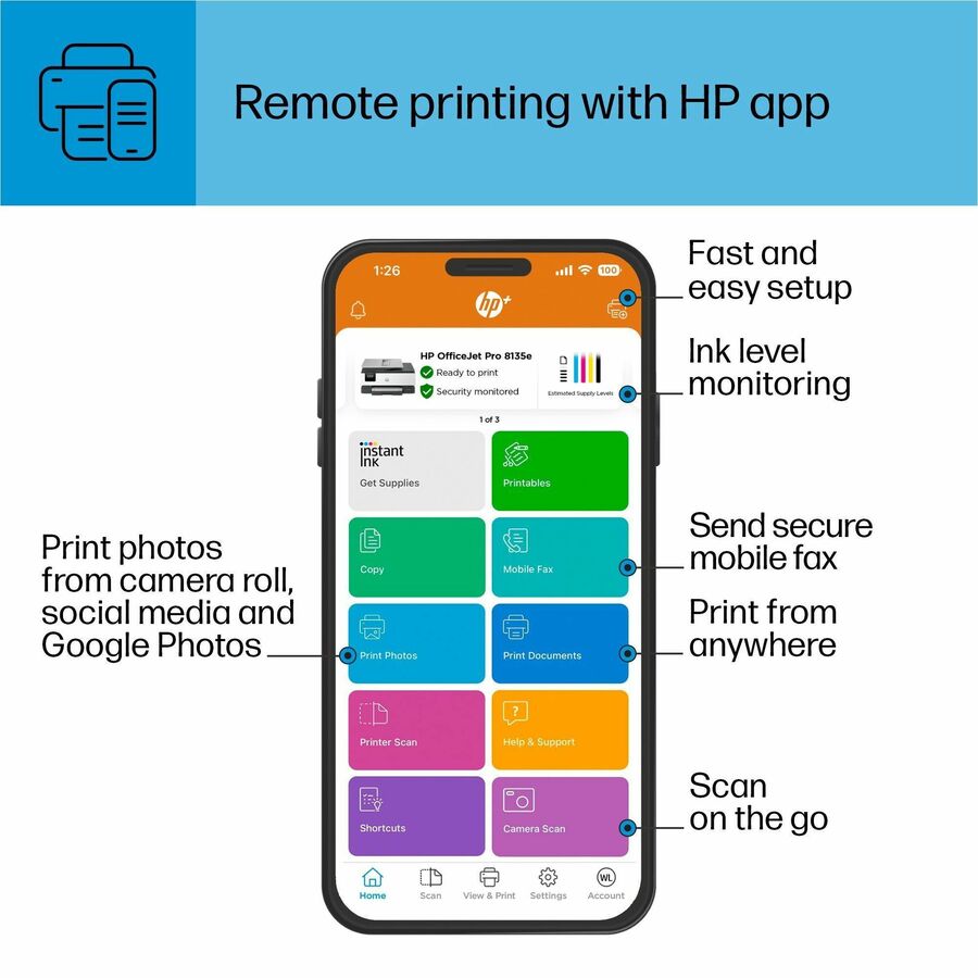 HP Officejet Pro 8135e Wired & Wireless Inkjet Multifunction Printer