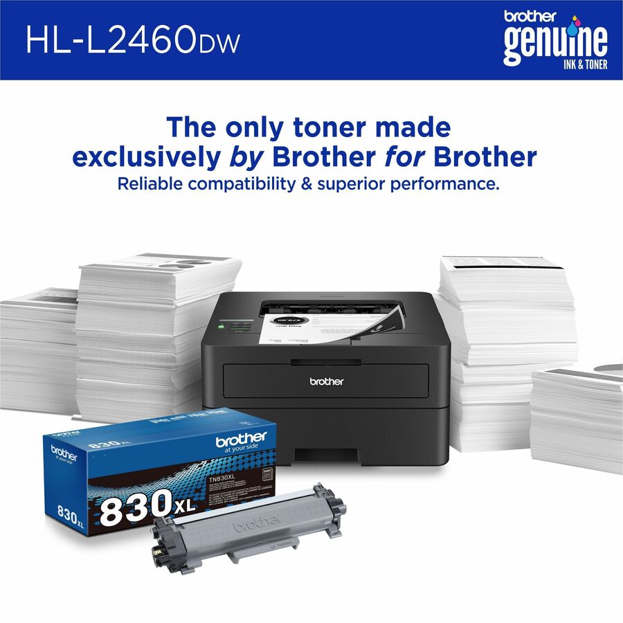 Brother HL-L2460DW Desktop Wired Laser Printer - Monochrome