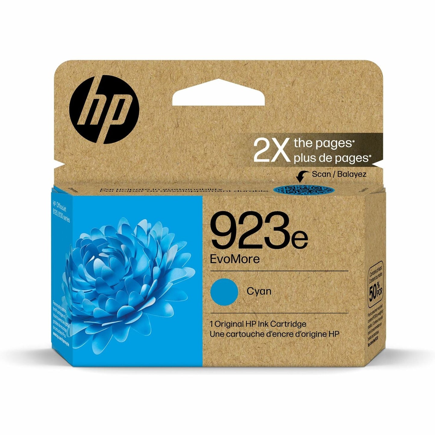 Cartouche d'encre jet d'encre d'origine HP EvoMore 923E - Cyan - 1 unité
