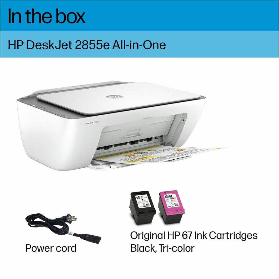 HP Deskjet 2855e Wireless Inkjet Multifunction Printer - Color