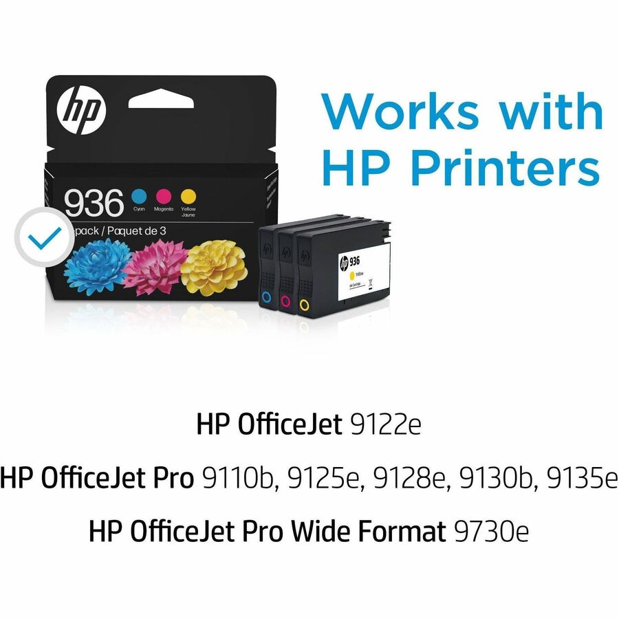 HP 936 Original Inkjet Ink Cartridge - Cyan, Magenta, Yellow - 3 Pack