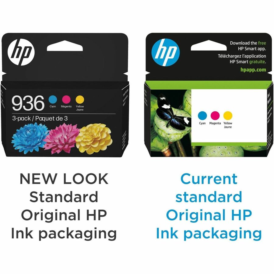 HP 936 Original Inkjet Ink Cartridge - Cyan, Magenta, Yellow - 3 Pack
