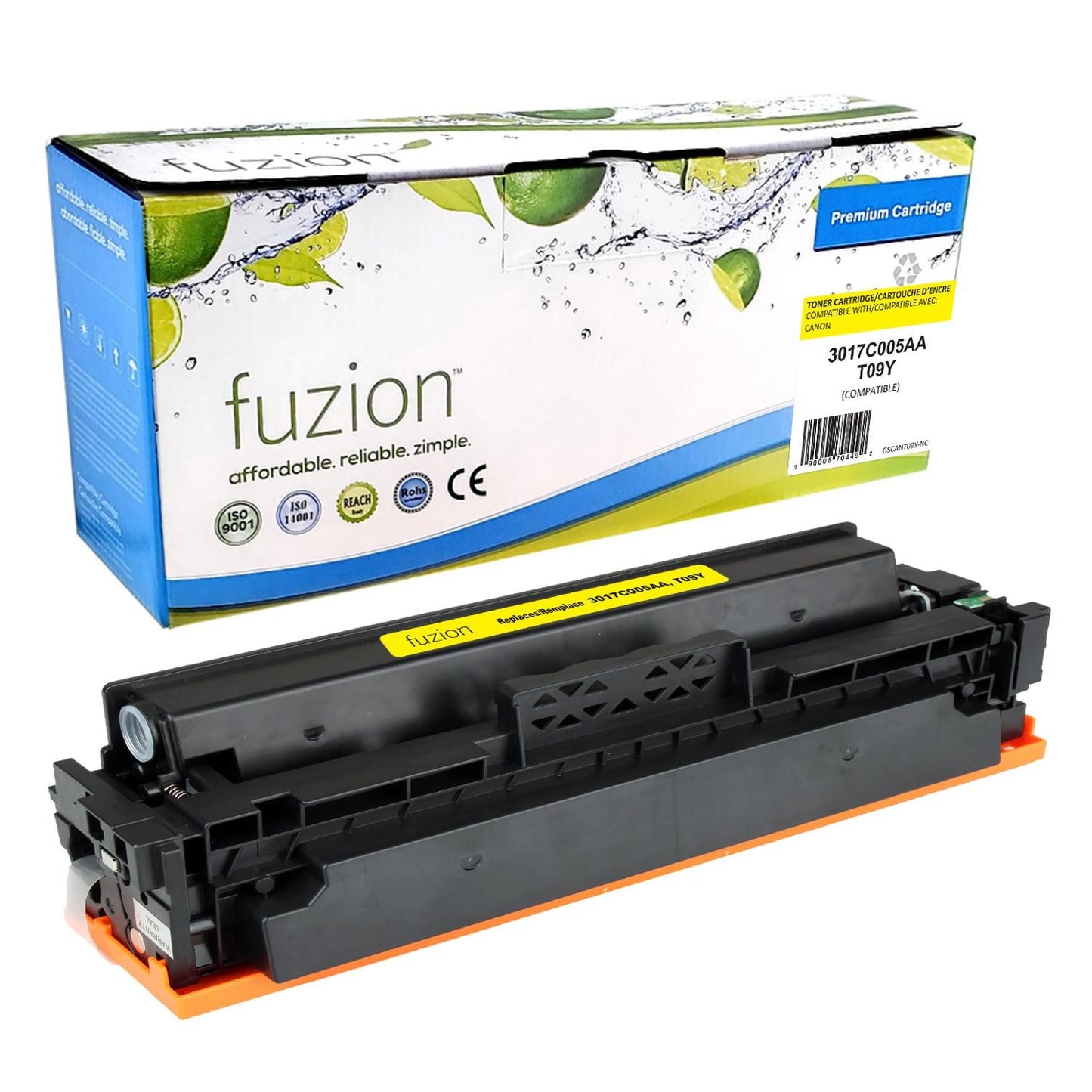 Fuzion Cartouche de toner compatible Canon 3017C005AA (T09Y) - Jaune