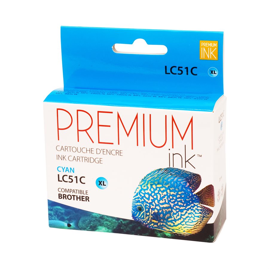 Brother LC51 XL Alternative Cyan Premium Ink