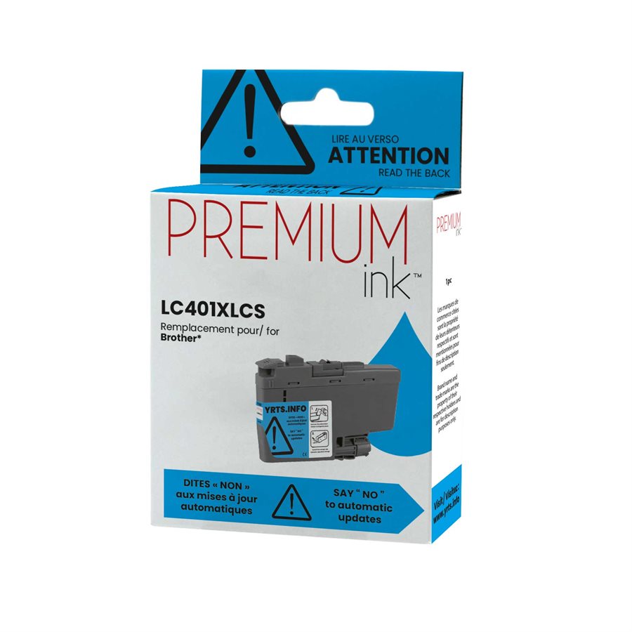 Brother LC401XLCS Alternative Premium Ink Dye Cyan 500 copies