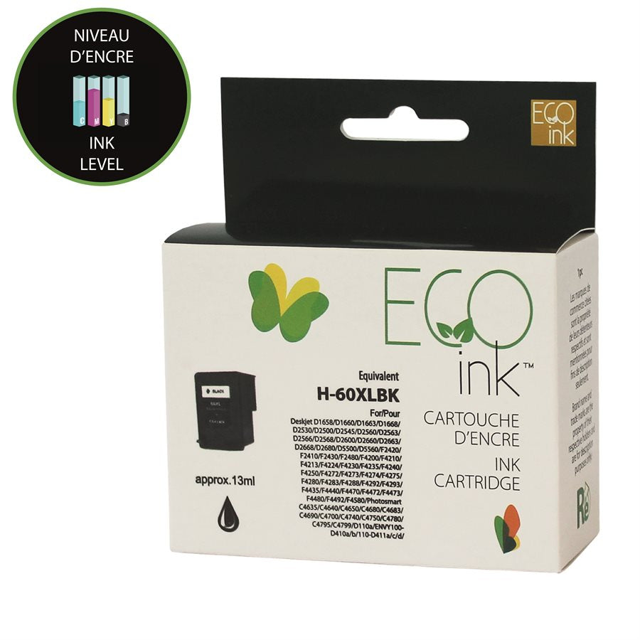 Encre noire EcoInk HP n° 60XL CC641 reconditionnée