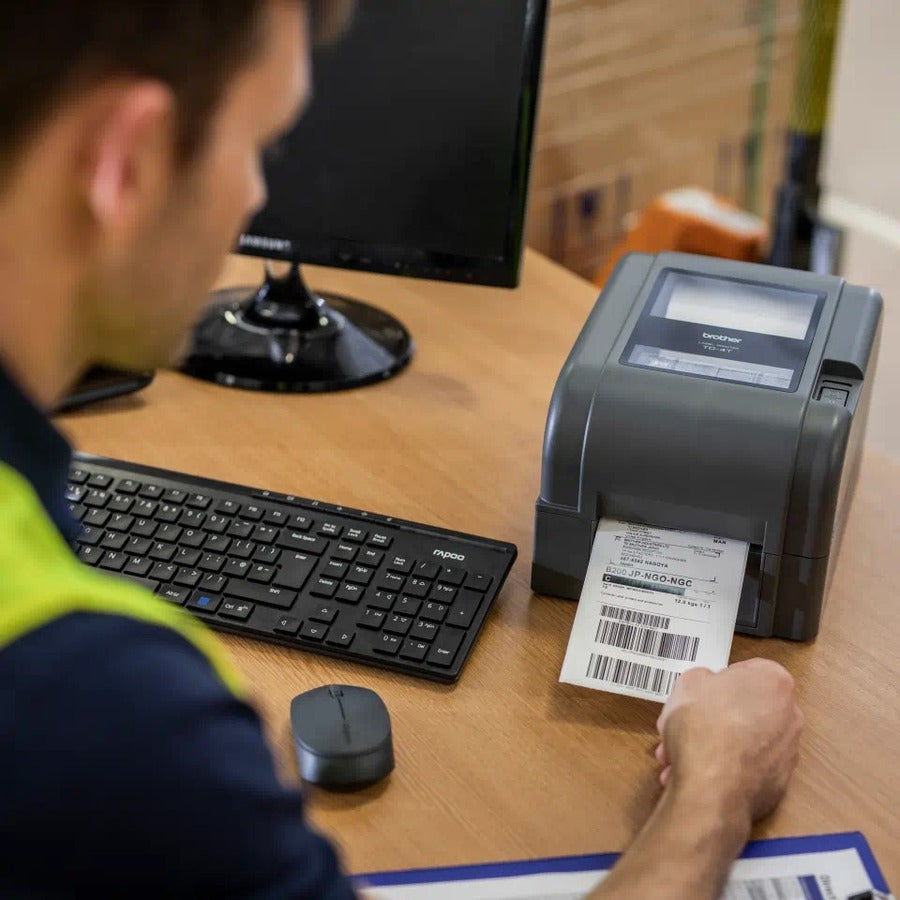 Brother Td-4420tn Desktop Direct Thermal/Thermal Transfer Printer - Monochrome - Label/Receipt Print - Fast Ethernet - USB - USB Host - Serial - With Cutter