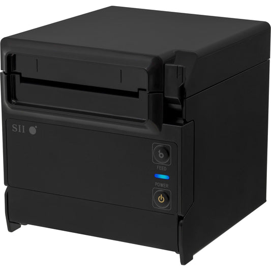 Seiko RP-F10 Desktop Direct Thermal Printer - Monochrome - Wall Mount - Label Print - USB - USB Host - Bluetooth - Near Field Communication (NFC) - US - With Cutter - Black