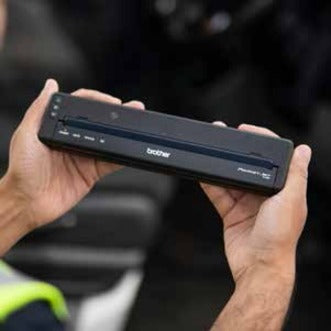Brother PocketJet 8 PJ-883 Mobile Direct Thermal Printer - Monochrome - Portable - Label Print - USB - USB Host - Bluetooth - Wireless LAN - Near Field Communication (NFC) - Battery Included - With Cutter - Black