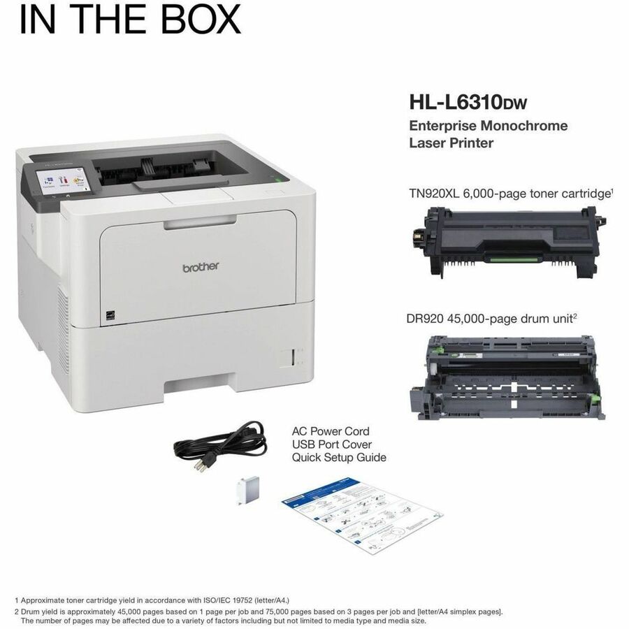 Brother HL-L6310DW Desktop Wireless Laser Printer - Monochrome