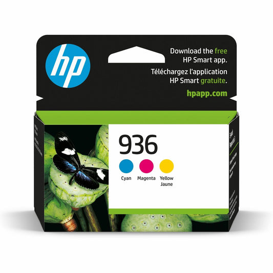 Cartouche d'encre jet d'encre d'origine HP 936 - Cyan, magenta, jaune - Lot de 3