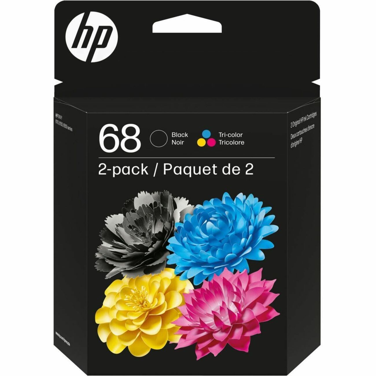 HP 68 Original Standard Yield Inkjet Ink Cartridge - Black, Tri-color, Cyan, Magenta, Yellow - 2 Pack
