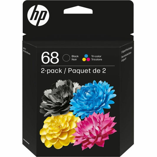 HP 68 Original Standard Yield Inkjet Ink Cartridge - Black, Tri-color, Cyan, Magenta, Yellow - 2 Pack