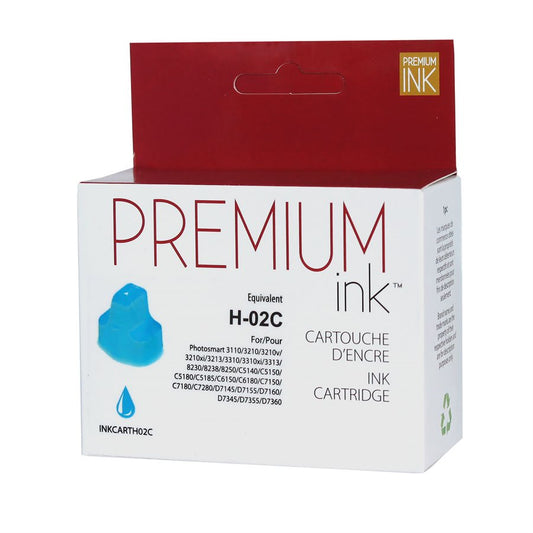 Encre cyan alternative HP n° 02 C8771W de qualité supérieure