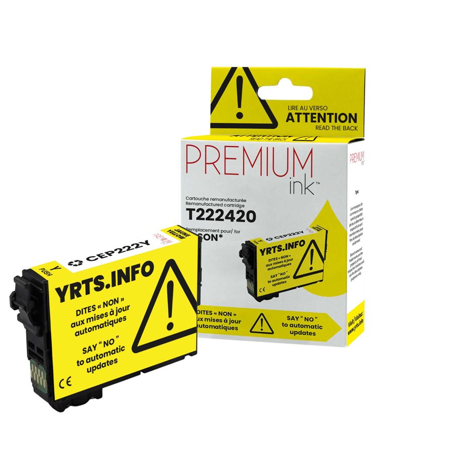 Encre jaune premium alternative Epson T222420, 185 exemplaires