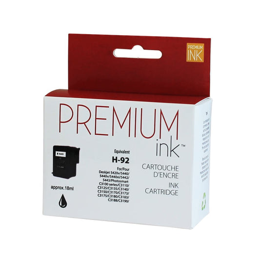 Encre noire premium reconditionnée HP n° 92 C9362W