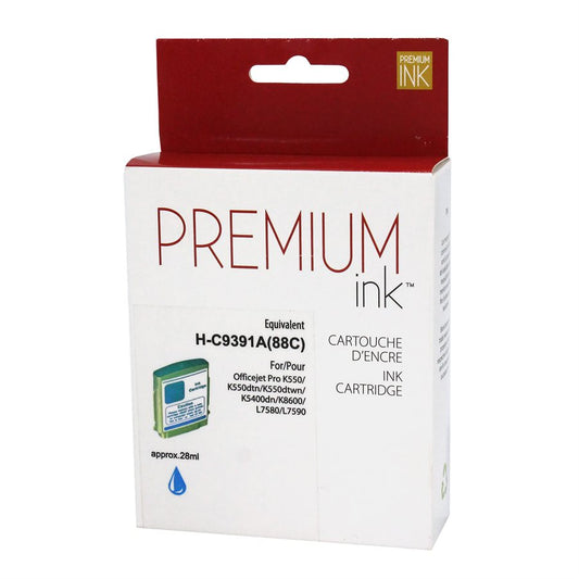 Encre cyan alternative HP n° 88XL C9391AN de qualité supérieure