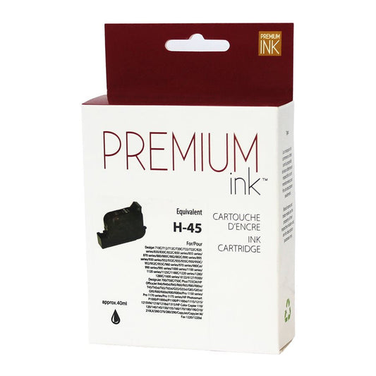 Encre noire premium reconditionnée HP n° 45/51645AN