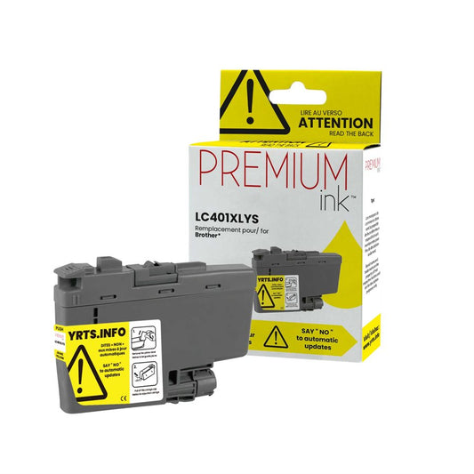 Brother LC401XLYS Alternativea Premium Ink Dye Yellow 500 copies