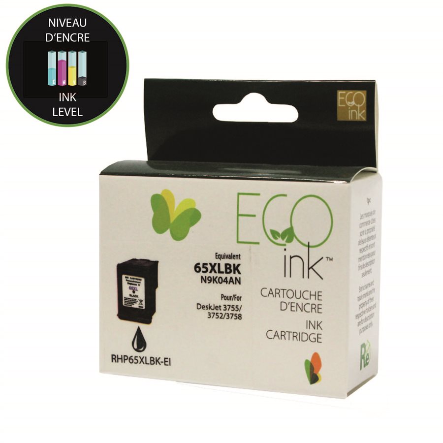 Encre noire EcoInk HP n° 65XL N9K04AN