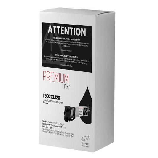 Encre noire pigmentée de qualité supérieure alternative Epson T902XL120