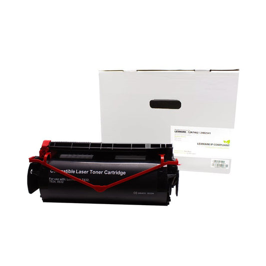 Cartouche de toner 32 000 k, conforme à la référence Lexmark 12A7462. 24B2541