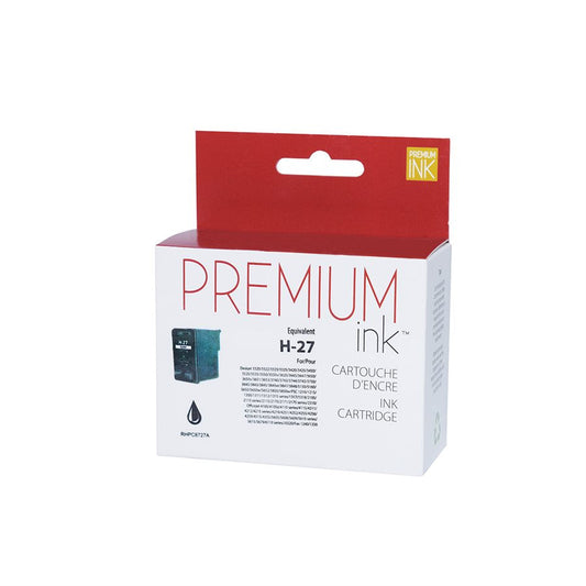 Encre noire premium reconditionnée HP n° 27 C8727A