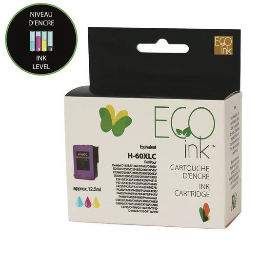 Encre couleur EcoInk reconditionnée HP n° 60XL CC644