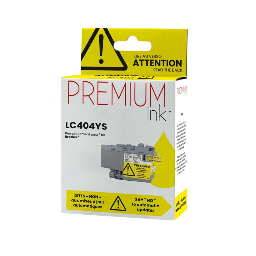 Encre alternative premium Brother LC404YS, colorant jaune, 750 copies