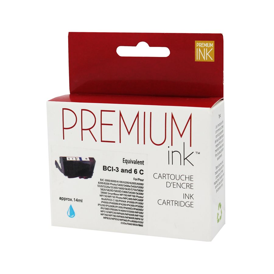 Canon BCI 3/6 Alternative Cyan Premium Ink