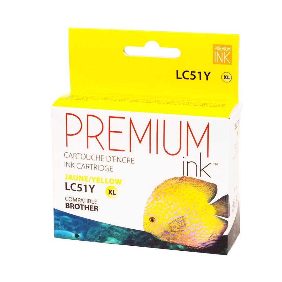 Encre jaune premium alternative Brother LC51 XL