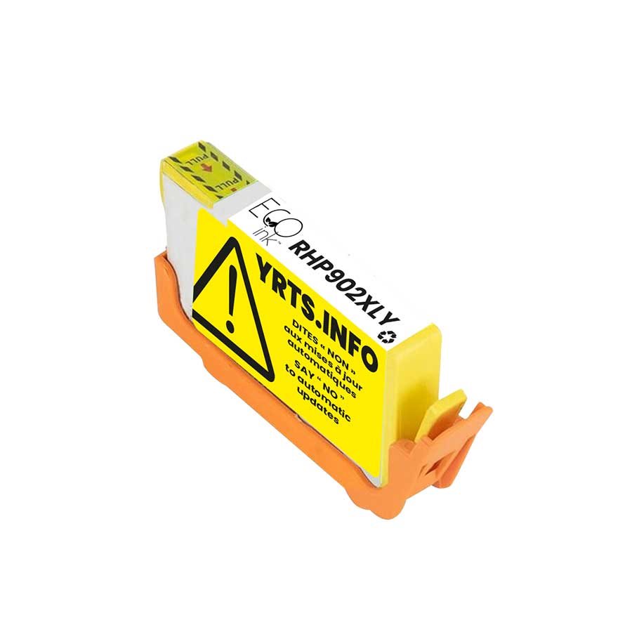 Cartouche d'encre EcoInk jaune reconditionnée HP n° 902XL T6M10AN (année de construction : 2019)