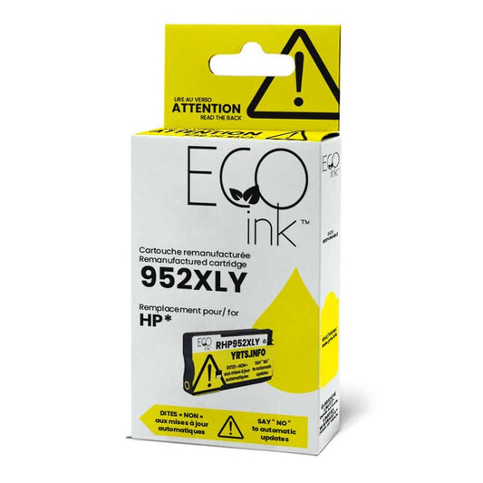 Cartouche d'encre Ecoink jaune reconditionnée HP n° 952XL L0S67AN, 1,6 k $