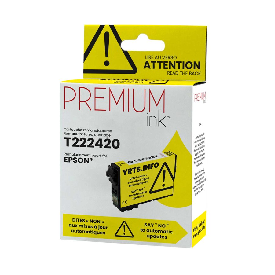 Encre jaune premium alternative Epson T222420, 185 exemplaires