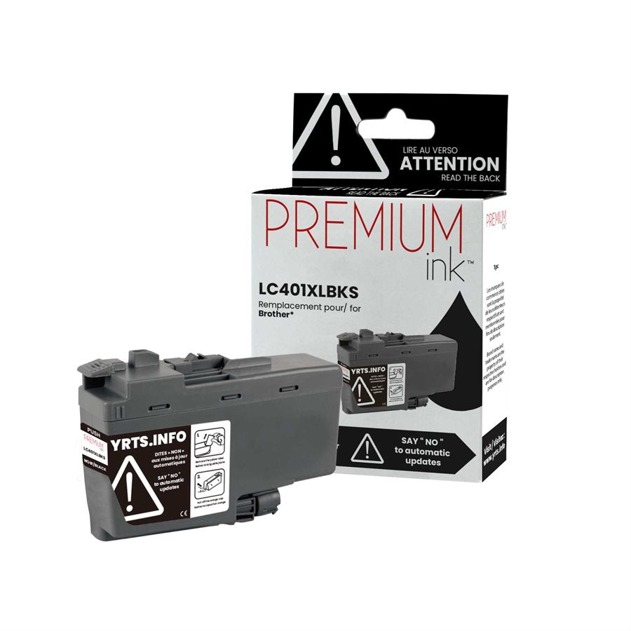 Encre noire premium alternative Brother LC401XLBKS, 500 exemplaires
