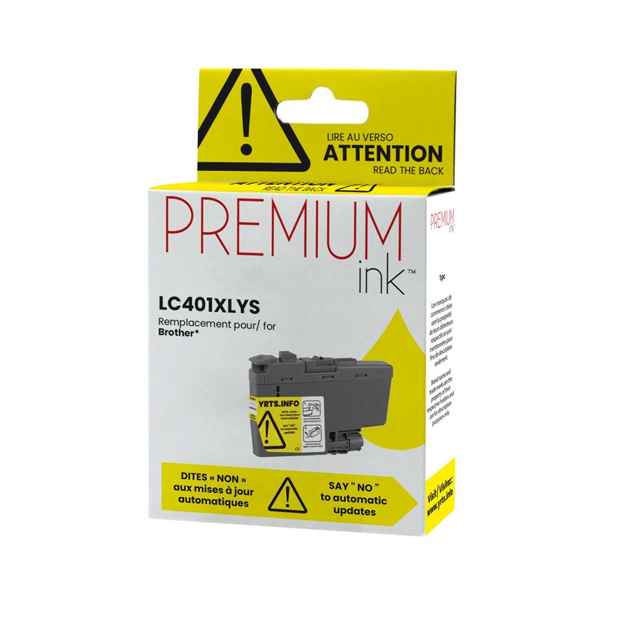 Brother LC401XLYS Alternativea Premium Ink Dye Yellow 500 copies