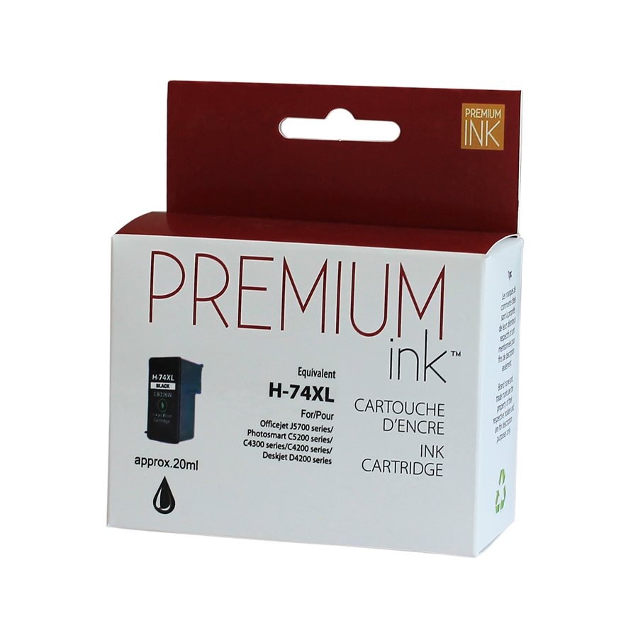 HP No. 74XL/CB336W Reman Black Premium Ink